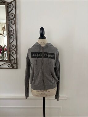 Abercrombie & Fitch Gray Zip-Up Hoodie with Logo